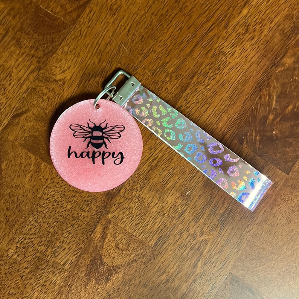 Bee Happy Keychain
